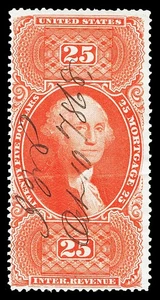 Hipoteca Scott R100c 1863 $25,00 naranja usada gato fino $250 - Imagen 1 de 1