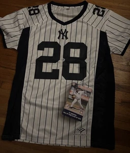 New York Yankees #28 Austin Wells Football Jersey & CC Sabathia Plaque SGA SET - Picture 1 of 3