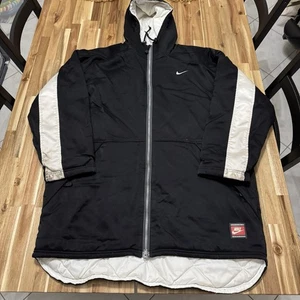 Vintage Nike Parka Mens L Black Inslauted Full Zip Winter Coat Jacket 90s - Picture 1 of 9