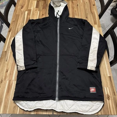 Vintage Nike Parka Mens L Black Inslauted Full Zip Winter Coat Jacket 90s - Image 1 of 4