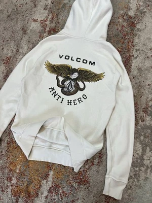 Volcom x AntiHero Skateboards Eagle and Stone Cream Skate Hoodie - Image 1 of 4