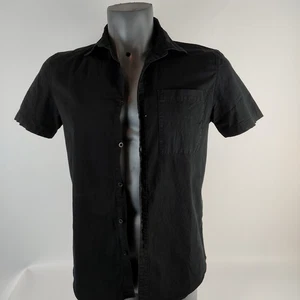 Saint Morta Mens Shirt Size L Black Short Sleeve Button Up Cotton Blend - Picture 1 of 11