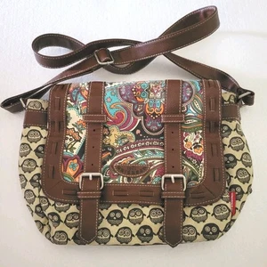 Borsa a tracolla UNIONBAY Paisley stampa gufo boho hippie chic borsa messenger Y2K - Foto 1 di 17
