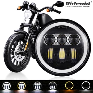 5-3/4" 5.75 inch Motorcycle LED Headlight DRL For Dyna Sportster Iron 883 1200 - Picture 1 of 24