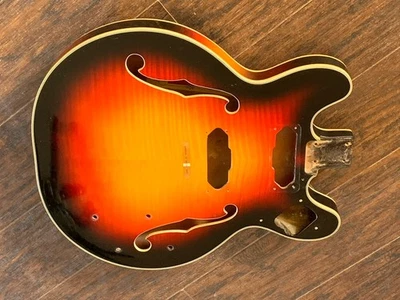 VTG 1960s70s Univox Hollow Body Electric Guitar Body Project Parts ES 335 Style - Image 1 of 4