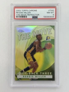 Topps Chrome Reggie Miller The Move-Refractor 2002 PSA 8 (población de 2) - Imagen 1 de 7