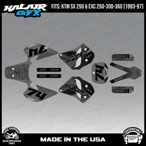 Graphics Kit for KTM 125/250/300/360 SX and EXC (1993-1997) Prestige - Smoke - Foto 1 di 4