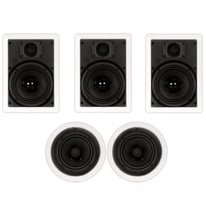 Juego de 5 altavoces Theater Solutions TS-65 montaje empotrado con woofers de 6,5" en pared - Imagen 1 de 4