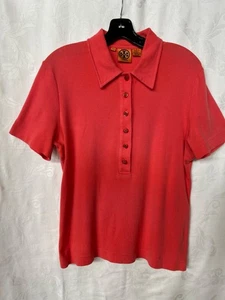 Polo donna TORY BURCH arancione mezzo bottone manica corta taglia XLarge - Foto 1 di 5
