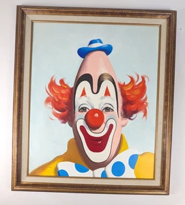 1988 - Gerahmtes Rusty Rust Original Lou Jacobs Clown Gemälde 9/25 - 25x18,5 - Bild 1 von 4
