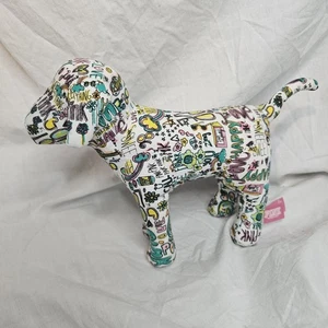 Victoria Secret PINK Hund weiß Doodle Graffiti Plüschtier Stofftier - Bild 1 von 4