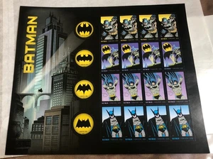 DC Comics Batman 75th Anniversary Pane of 20 Forever Stamps (2014) - Picture 1 of 6