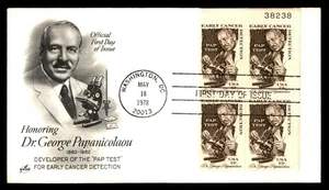 Mayfairstamps US FDC 1978 Dr George Papanicolaou and Microscope First Day Cover - Picture 1 of 2