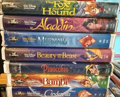 Disney Diamante Negro VHS Lote de 8 - Polémica Cubierta Sirenita - Clásico Foto 1 de 4