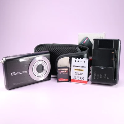Casio Digital Camera Exilim EX-Z70 7.2MP Black Tested Full Working Set *Read* - Image 1 of 4