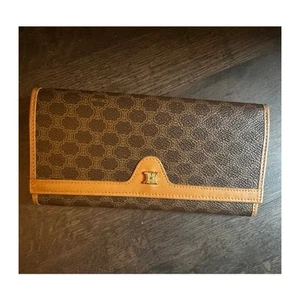 CELINE MACADAM LONG KISS LOCK WALLET EUC - Picture 1 of 8