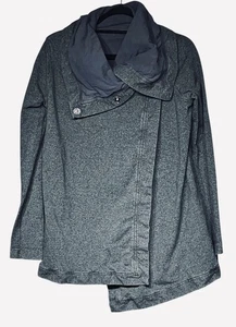 Lululemon Sweater Women’s Size 2 Savasana Blanket Wrap Jacket Gray Buttons Snap - Picture 1 of 4