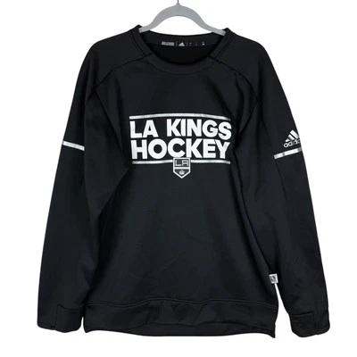 Adidas Sudadera Los Angeles Kings Hombres L Negra Forrada de Vellón Manga Larga Hockey Foto 1 de 4