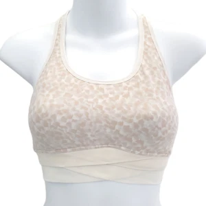 Calia Damen XS Sport BH Beige Racerback Hellbraun Creme Abstraktes Print Pullover - Bild 1 von 12