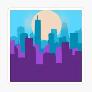 New York City Skyline Großstadt Blick Vinyl Aufkleber 3"x3" matt handgefertigt langlebig - Bild 1 von 2