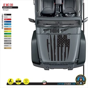 1 Antireflex Aufkleber FLAGGE USA STERNE STREIFEN Motorhaube WRANGLER JK WC08 - Bild 1 von 1