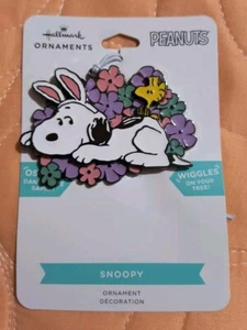 Hallmark Metal Easter Snoopy🐇& Woodstock Ornament Wiggles🆕 Free Shipping! - Picture 1 of 5