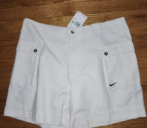 BNWT Nike Mens Woven Cargo Shorts Outdoor Utility Phantom White Sz 36 Cotton - Picture 1 of 3