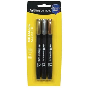 Artline Water Based Ink Supreme Metallic Marker 1.0mm Assorted Pack Of 3pcs - Picture 1 of 1