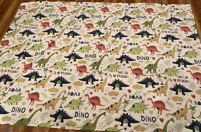 Sábana plana DINOSAuR cama individual 66X92 estampado animal niño niña rugido Foto 1 de 4