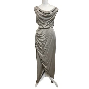 & Other Stories Vestido de Cóctel Midi Blusa Frontal Dividido Capucha Gris Talla 6 Noche - Imagen 1 de 12