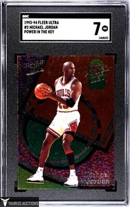 1993-94 Fleer Ultra #2 Michael Jordan Power in the Key Basketball Card SGC 7 NM