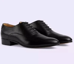 Gucci uomo pelle nera Oxford GG logo ad incastro UK 11,5, US 12 $850 - Foto 1 di 16