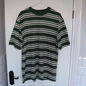 Green & Cream Stripy Baggy T Shirt By Topman Size XS - Picture 1 of 2