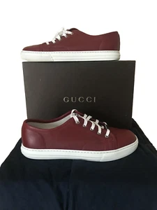 GUCCI - LOW SNEAKER - GLATTLEDER - BORDEAUX - GR. 7UK / 41EU / 8US - Bild 1 von 10