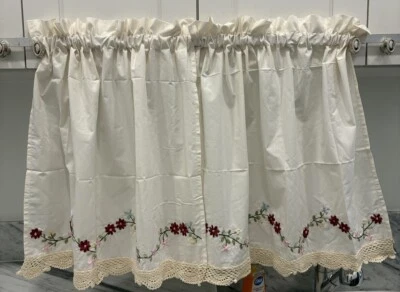 Cortinas de ventana cinta bordada y tejida 23 X 29 cada panel conjunto de 2 Foto 1 de 4