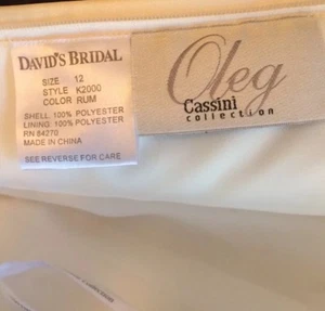 Beautiful 1OfAKindDavid’sBridal OlegCassiniCollection StraplessWeddingDress&Comb - Picture 1 of 12
