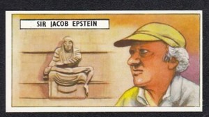 Vintage 1966 Trade Card of Sculptor JACOB EPSTEIN