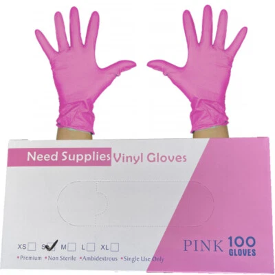 Disposable Vinyl Powder Free Gloves Pink - image 1 of 4