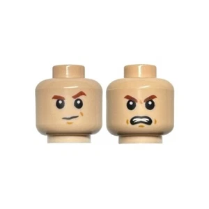 LEGO - Minifig, Head Child w/  Brown Eyebrows - Suspicious / Angry Pattern - Picture 1 of 1