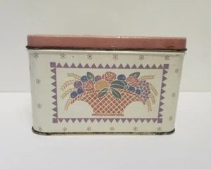 Vintage 1985 Wreath and Home Tin/Recipe box Retro - Picture 1 of 12