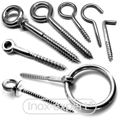 INOX-EXPERT Augen Schraube Holzgewinde Edelstahl VA Rostfrei Ösenschraube Ringschraube Niro