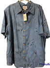 NWT PX Clothing Button Up Shirt Mens Size 3XL Blue Floral Pocket Cotton New