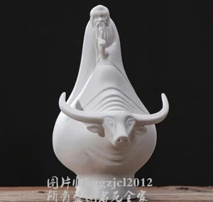 Estatua de porcelana Laozi montando un OX fundador taoísta filósofo pensador Lao-tzu - Imagen 1 de 3