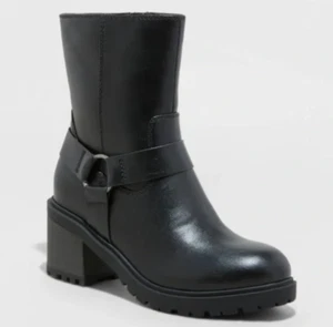 Women's Greyson Dress Boots w Memory Foam Insole - Universal Thread Black 5.5-11 - Picture 1 of 3