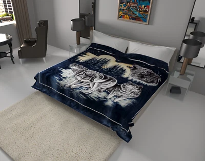 Solaron Blanket throw Thick Ultra Fine Polyester Mink Plush Wolf Heavy Weight