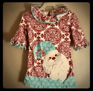 Counting Daisies Santa Christmas Dress Nightie Comfy Soft Embroidered Size 4T - Picture 1 of 4