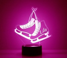 Ice Skates Personalized FREE Light Up w/remote LED Night Light