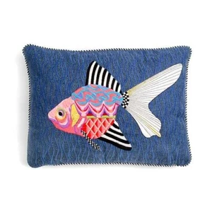MacKenzie-Childs Fantasia GoldFish Indoor Outdoor Accent Pillow Retired $188 - Picture 1 of 12