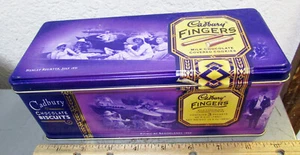 Cadbury Fingers Schokolade Kekse Sammlerdose LEER, tolle Grafik auf Dose - Bild 1 von 8