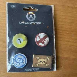 Overwatch Roadhog Pin Set Badge Set Multicolor - 4 Metal Pins - NEW - Picture 1 of 2
